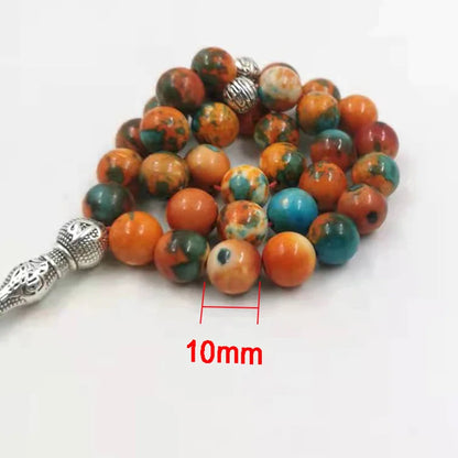 Natural Rainbow Agate(Aqeeq) Tasbih 10mm